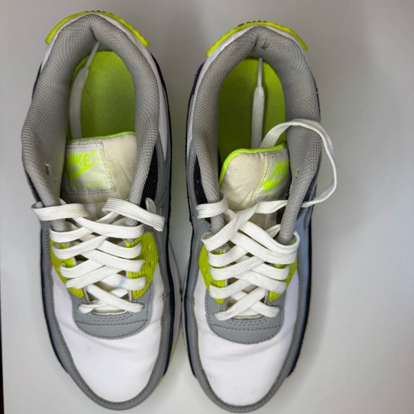 Nike Air Max 90 GS Volt CD6864-101 Youth Size 6.5Y White Neon Green Retro 90s OG - Picture 5 of 16